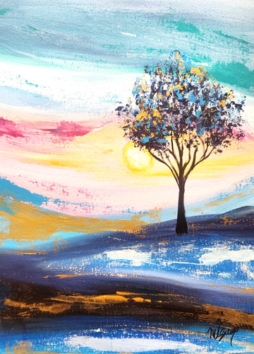 Quadro tramonto albero - quadro,