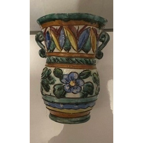 Vaso ceramica floreale dipinto