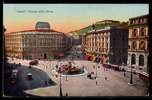 Cartolina napoli piazza - napoli,,