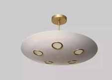 LAMPADARIO CONCAVO IN OTTONE SMALTATO, stile Stilnovo