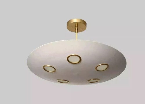 Lampadario concavo ottone - lampadario,
