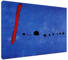 Quadro Moderno Astratto Mirò Blue Arredamento Arte Arredo Casa Stampa su Tela