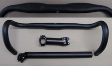 Heli-Bikes Bici da Corsa Ergo Set Manubrio Alluminio 42cm Gambo 110mm Reggisella