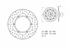 Disco freno rigido Brembo serie Oro - 68B407G4
