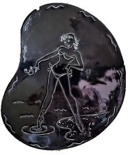 LENCI Piatto Con Donna In Costume In Porcellana 