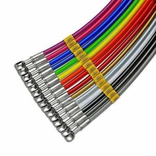 HEL Linee Freno Corsa Anteriore e Posteriore Bombardier Quad: DS650 2000-2003 Bianco