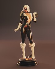 Statua gatto nero dipinto 1/4 figura sexy