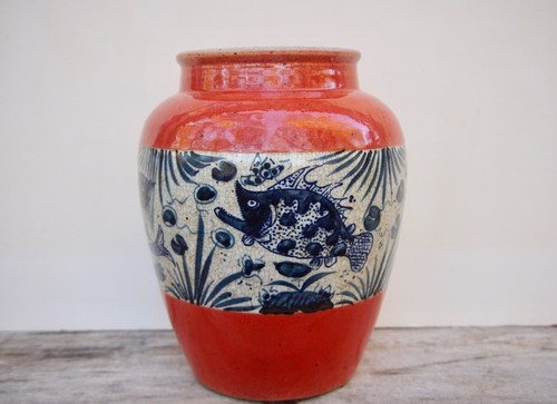 Antico vaso smaltato