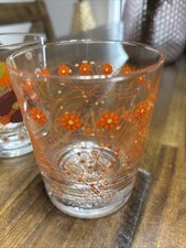 Bicchieri vintage IKEA 4 bar cocktail retrò funghi e fiori 