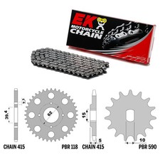 FANTIC MOTOR LEI / ISSIMO 50 1989-1989 catena corona pignone kit 415 PBR EK1011