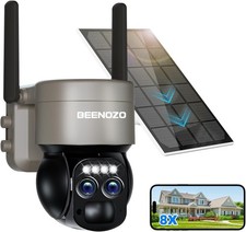BEENOZO 8X Zoom 4K Telecamera Wi-Fi Esterno Senza Fili Solare 360° PTZ IP66