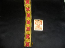 PASSAMANERIA BORDO TIROLO TIROLESE FIORE SENAPE ROSSO VINTAGE H 3,5 CM X 1  MT