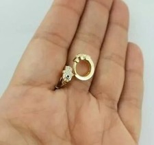 Orecchino cerchio Hamsa blu