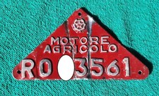 UMA Targa Motore Agricolo ORIGINALE 50/60 Litografata Rilievo 