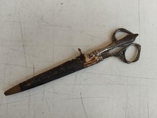 ANTICO PIACEVOLE SET  DA SCRIVANIA FORBICI E TAGLIA-CARTE IN METALLO ARGENTATO