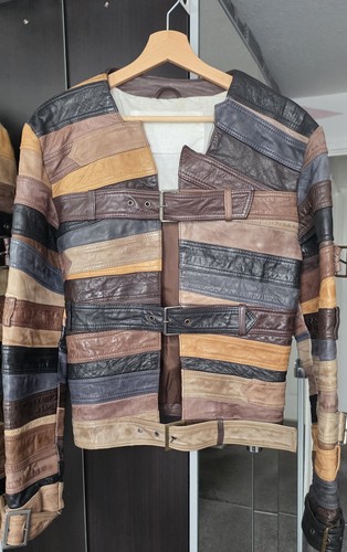 Giacca pelle con cintura - pelle,