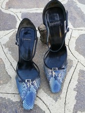 Scarpe donna Casadei decollete sandalo tacco alto, pelle pitonata,  38 usate