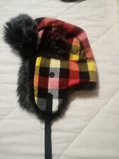 Cappello invernale a quadri con pelliccia taglia unica 57 58