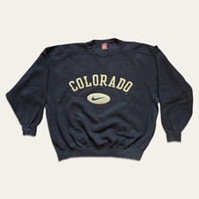 Colorado Nike Team 90s Vintage Crewneck Size XL sweatshirt Black Grey