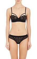 COSABELLA LUSSO Lingerie Reggiseno Perizoma Mutandine Set 2pz Roma Nero Imbracatura Nuovo con etichette $250