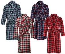 Accappatoio Walker Reid in pile da uomo a quadri morbido pile corallo avvolgente S-4XL