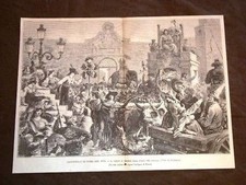 Roma Carnevale 1874 Carro di Cerere Porta del Popolo