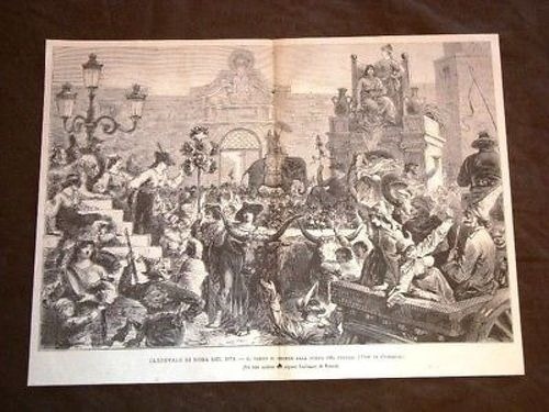 Roma carnevale 1874 carro - roma,