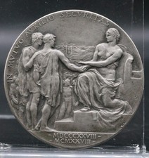 Medaglia 1928 JOHNSON In Argento 900, Per Reale Mutua Assicurazioni - Rara 