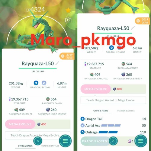 Pokemon rayquaza lv50 - rayquaza, 3mosse