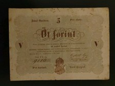 Antica Banconota Ungheria 5 Forint 1848 - BB