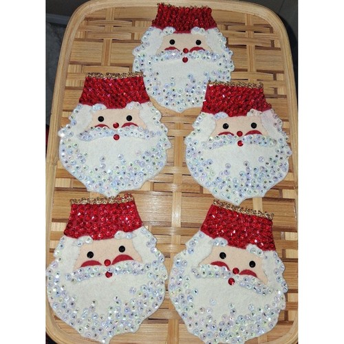 Vintage felt santa napkin - santa,