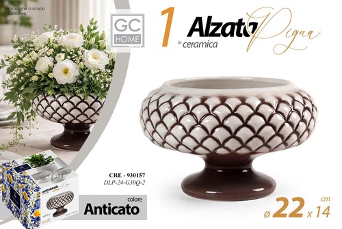 Vaso alzata pigna fiori - , pianta