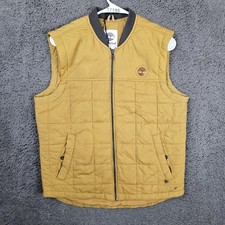 Gilet Timberland uomo piccolo giallo trapuntato logo Timberland senza maniche streetwear