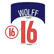 2004 USA Home Name Set - Josh Wolff #16 Heat Transfer Patch Custom Fan Kit