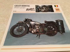 Carta Moto Gillet Herstal 350 Sport Gazogène 1937 Collezione Atlas Motorcycle