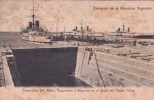 ARGENTINA - Acorozados San Martin, Pueyrredon y Belgrano en el Porto Militar