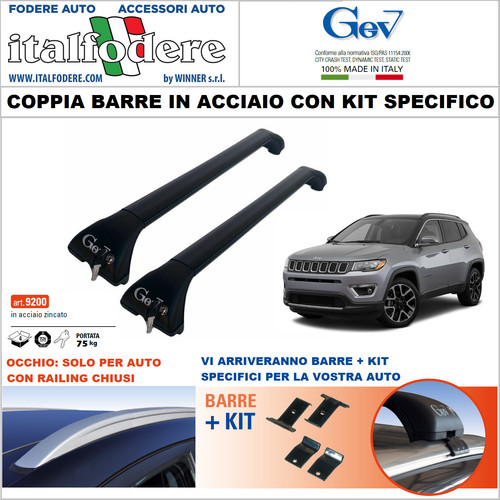 Barre tetto jeep compass - tetto,