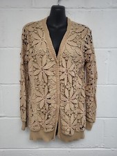 Twin-Set Simona Barbieri cardigan beige all'uncinetto scollo a V taglia XS.PW2004278