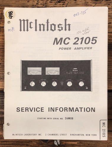 Mcintosh mc2105 2105 - mcintosh,
