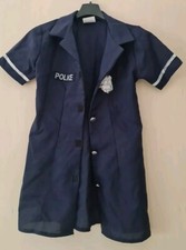 Abito Costume Carnevale Bambina 7 -9 Anni Poliziotta Polizia Police + Cappello 