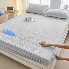 Coprimaterasso Goffrato Lenzuolo con angoli Antiscivolo Antiacaro Protezione Materasso
