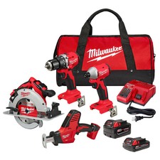 Milwaukee 3693-24CX M18 18V 4 utensili senza fili kit combinato con batteria