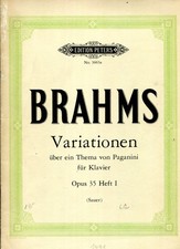 BRAHMS Variationen über ein Thema von Paganini für Klavier Opus 35 Heft I