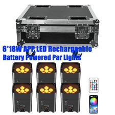 6x108W 6 LED Par ricaricabile RGBWA UV batteria DMX luce di scena APP/Flightcase