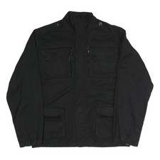 WOOLRICH Giacca Uomo Nera M Misto Poliestere Zip Utilità Militare