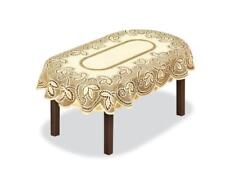 Tovaglia ovale pizzo crema/oro