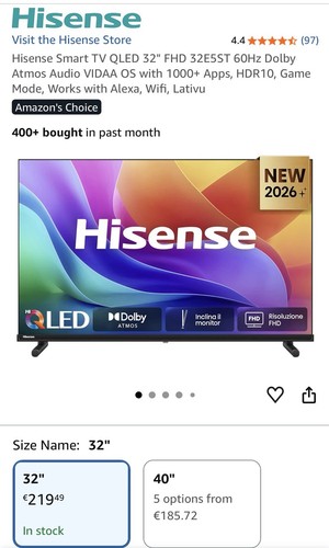 Hisense pollici qled smart - 32,