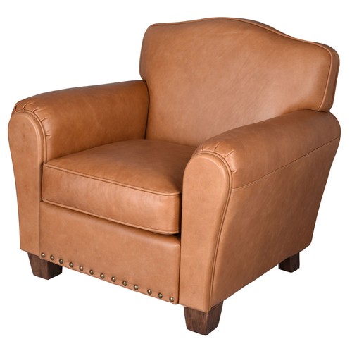 Pelle poltrona cognac - pelle,