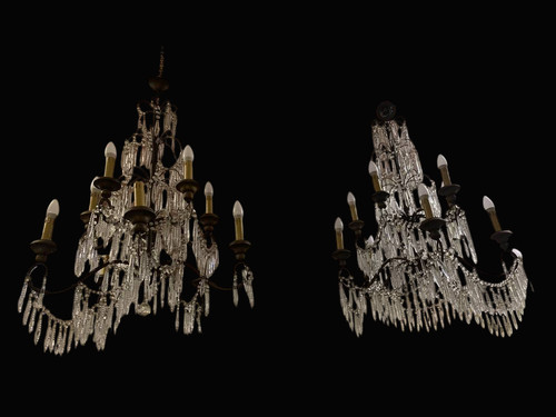 Coppia antichi lampadari - coppia, a