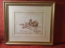 Disegno Antico.seppia su carta, piccolo disegno del '600; cm 14x19;cornice 32x36